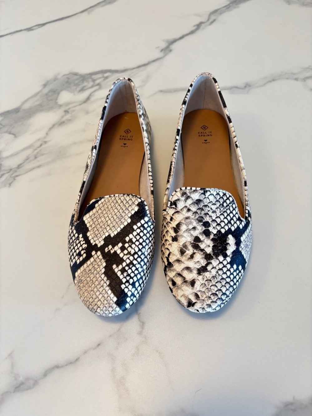 Call It Spring Faux Snakeskin Loafers/Flats Size 8